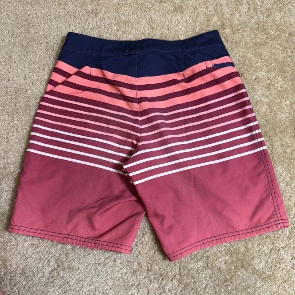 Vineyard Vines Board Shorts Mens 28 Pink‎ Navy Striped Swim Trunks Whale
